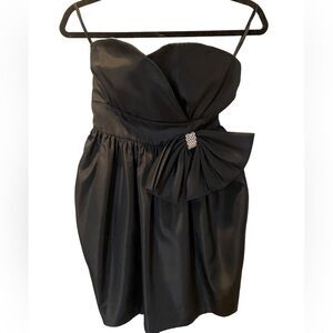 🥳 HOST PICK Vintage Talbots Kappi 80’s Black Taffeta strapless Dress Size SP